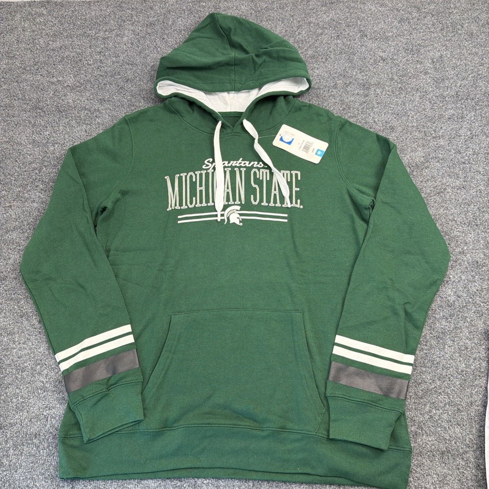 Michigan State Women's XL Top Of The World Hoodie Green Pullover